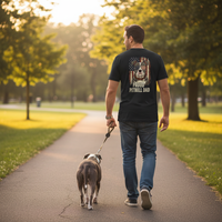 Load image into Gallery viewer, Patriotic Pitbull Dad Heavyweight Cotton T-Shirt | Back Design