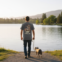 Load image into Gallery viewer, Patriotic Pitbull Dad Heavyweight Cotton T-Shirt | Back Design