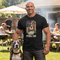 Load image into Gallery viewer, Patriotic Pitbull Dad Heavyweight Cotton T-Shirt | Classic Fit Casual Wear
