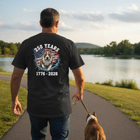 Load image into Gallery viewer, USA 250th Anniversary Patriotic Pitbull Graphic T-Shirt - Soft Ring-Spun Cotton Back Design